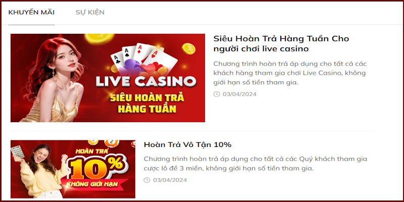 Điểm cược chất lượng cũng có nhiều ưu đãi hấp dẫn